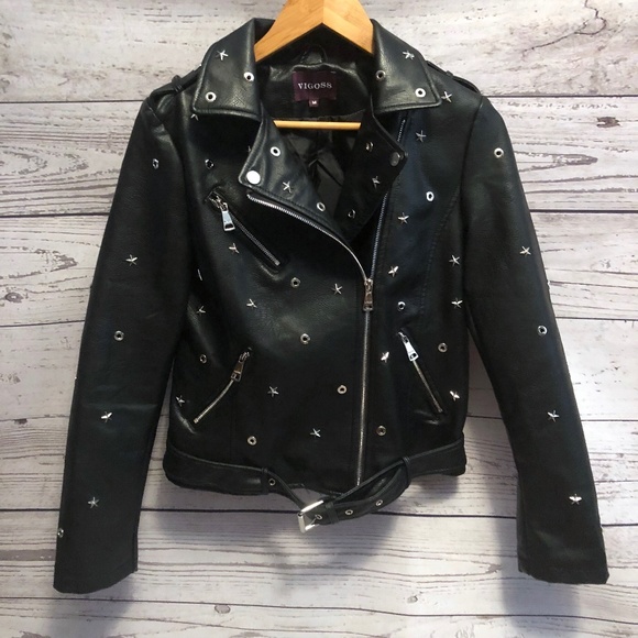 vigoss studded leather jacket